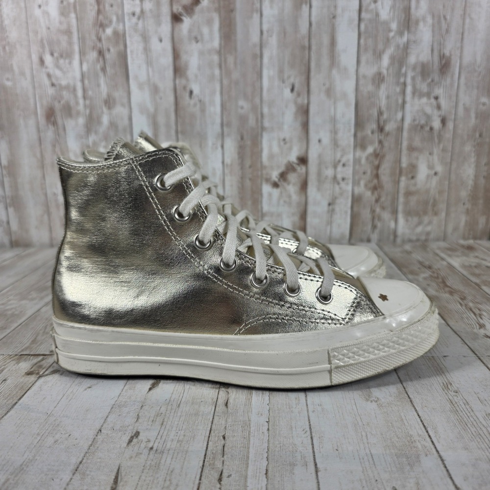 Converse‎ Chuck 70 Hi Metallic Gold Women Sneakers A06832C Size 6.5